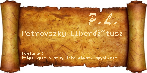 Petrovszky Liberátusz névjegykártya
